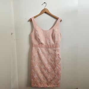 W‎ Worthington Sheath Dress Vintage 90s Pink Peach Floral Size 12